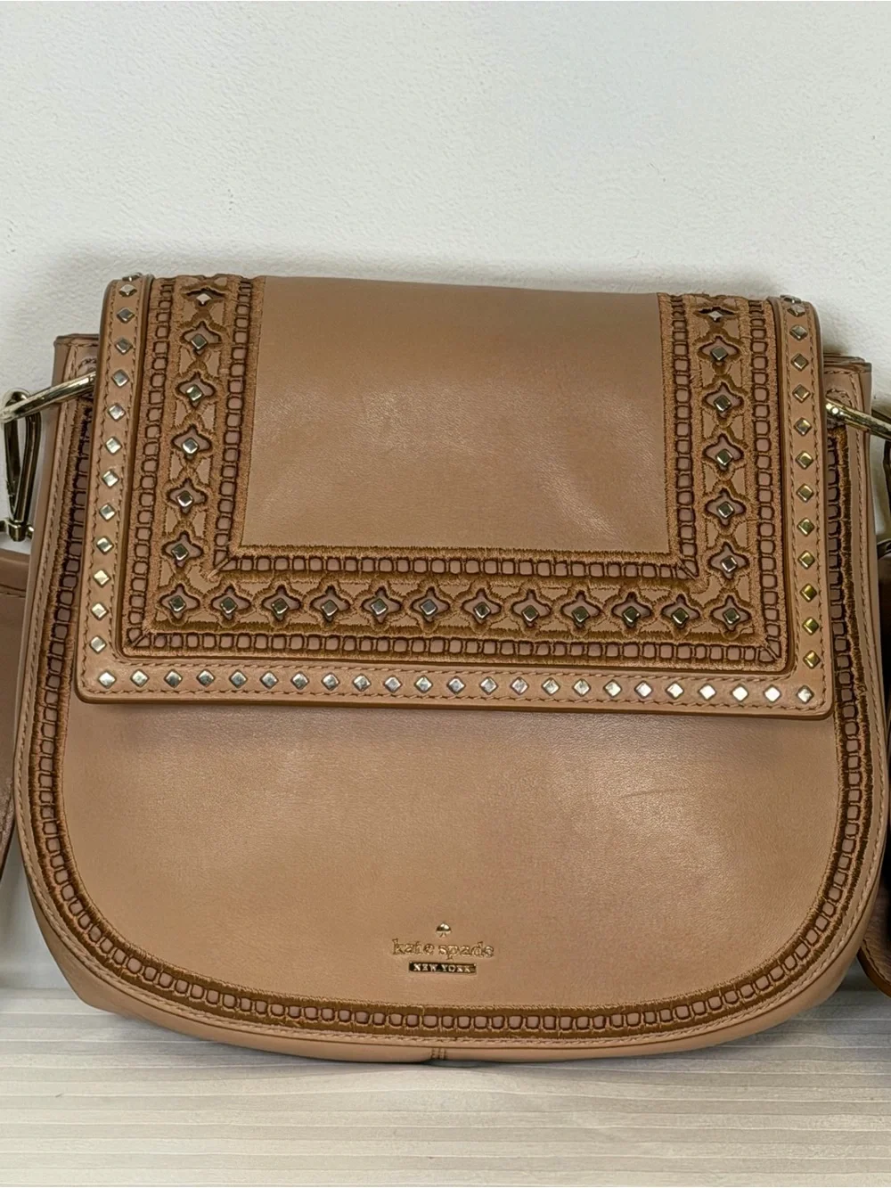Kate Spade New York Basset Lane ‘Emaline’ Tan Leather Crossbody/Shoulder Bag